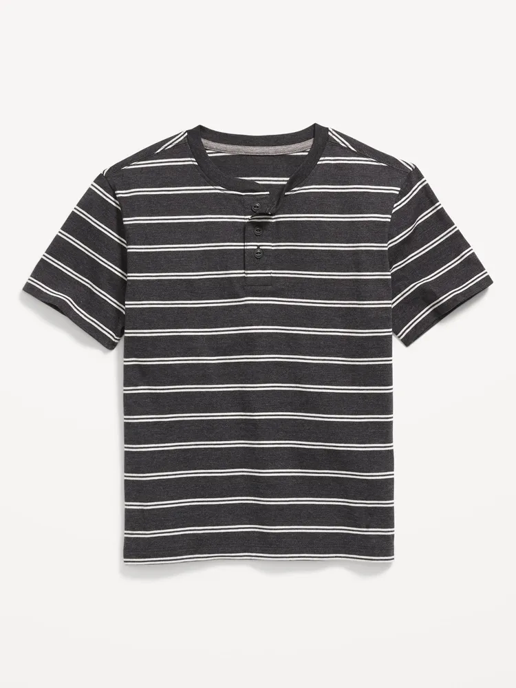 Striped Short-Sleeve Henley T-Shirt for Boys
