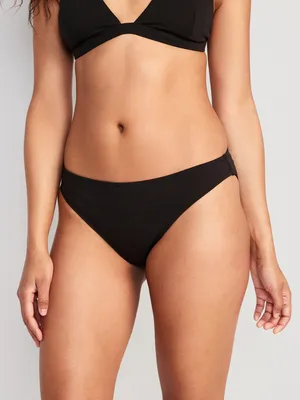 ow-Rise Classic Pucker Bikini Swim Bottoms