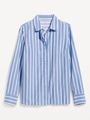 Striped Classic Button-Down Shirt for Women