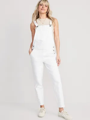 OG Straight White Workwear Jean Overalls for Women