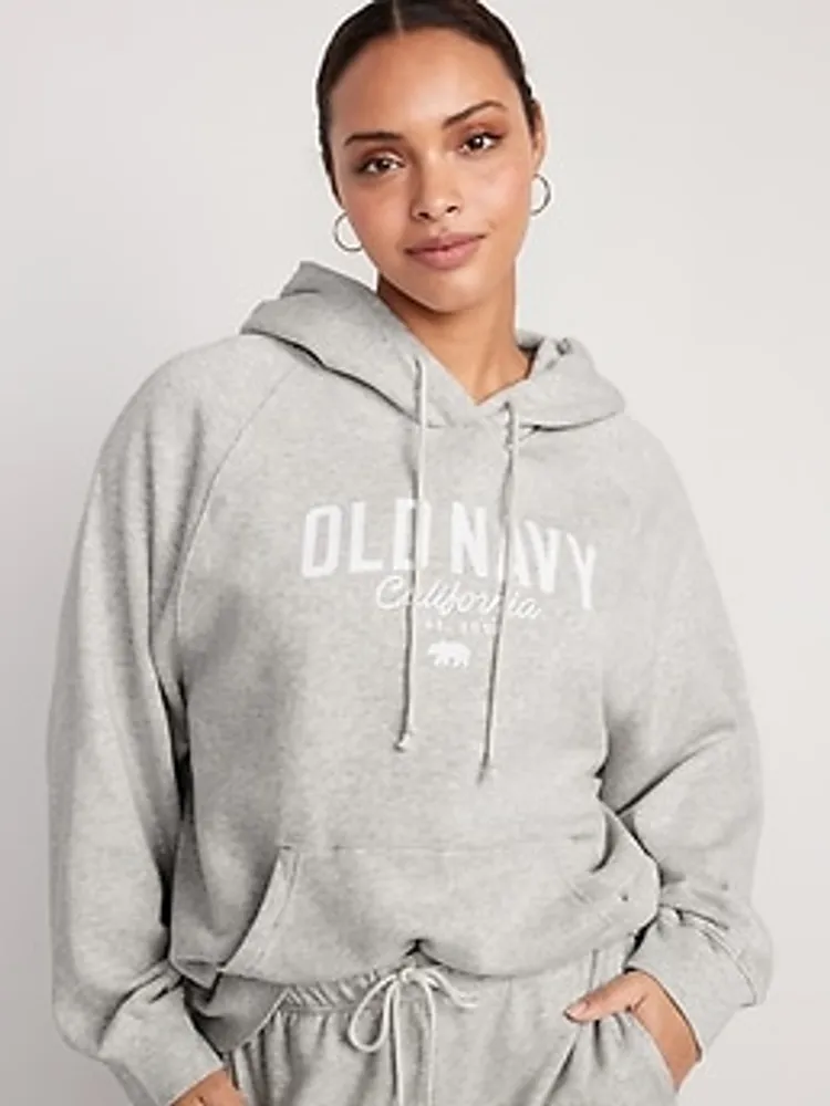 Oversized Fleece Logo Graphic Hoodie for Women