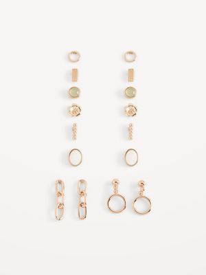Gold-Tone Earrings Variety 8-Pack for Women