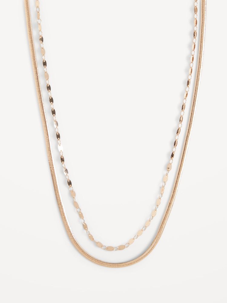 Gold-Tone Chain Necklace 2-Pack for Women