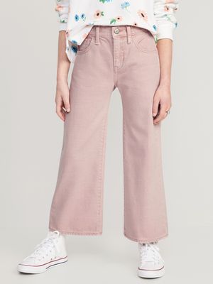 High-Waisted Pop-Color Slouchy Wide-Leg Jeans for Girls