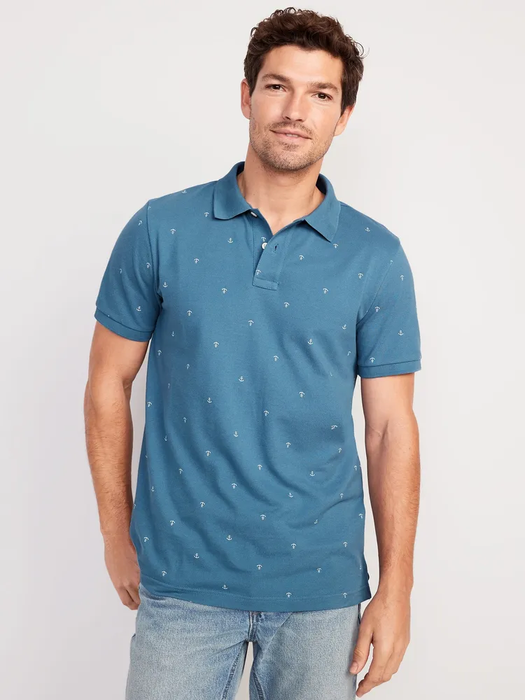 Printed Classic Fit Pique Polo for Men