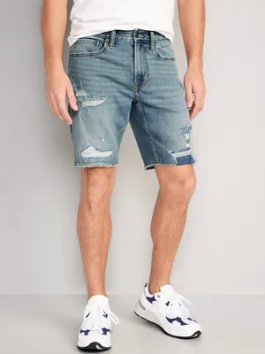 Slim Built-In Flex Cut-Off Jean Shorts for Men - 9.5-inch inseam