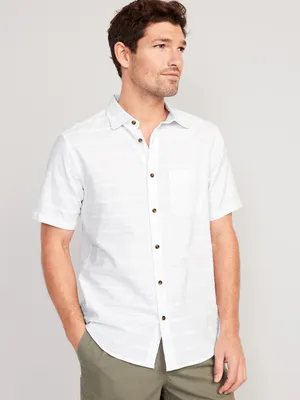Regular-Fit Everyday Short-Sleeve Dobby Shirt for Men