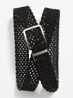 Reversible Braided Faux-Leather Belt for Men