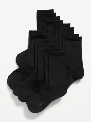 Gender-Neutral Solid Crew Socks 7-Pack for Kids