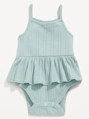 Sleeveless Pointelle-Knit Peplum Bodysuit for Baby