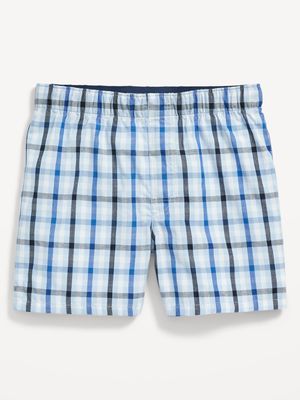 Cotton Poplin Gingham Boxer Shorts for Boys