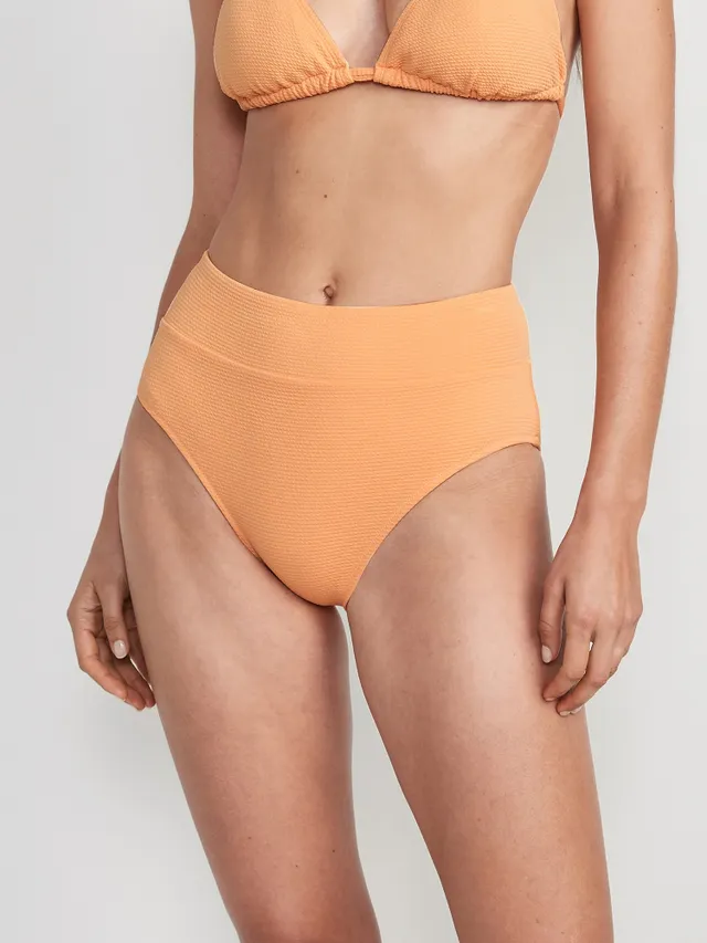 High-Waisted Pucker Classic Bikini Swim Bottoms