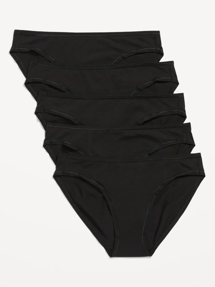 Mid-Rise Cotton-Blend Bikini Underwear 5-Pack