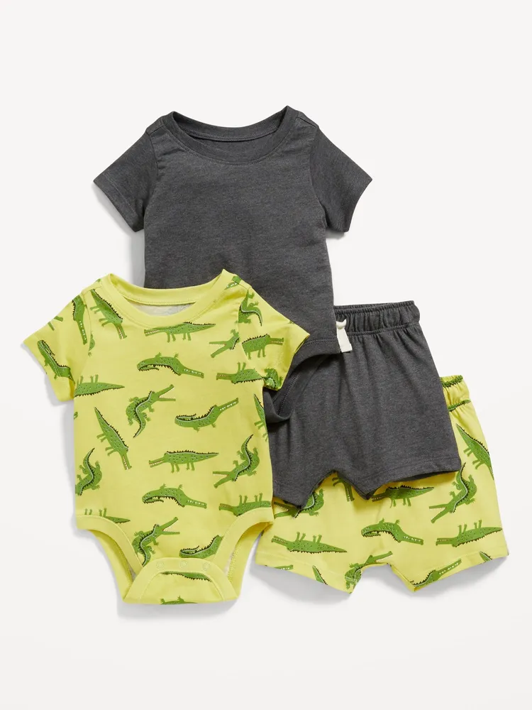 4-Piece Bodysuit and Shorts Set for Baby