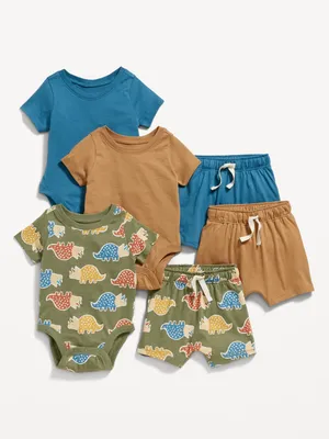6-Piece Bodysuit and Shorts Set for Baby