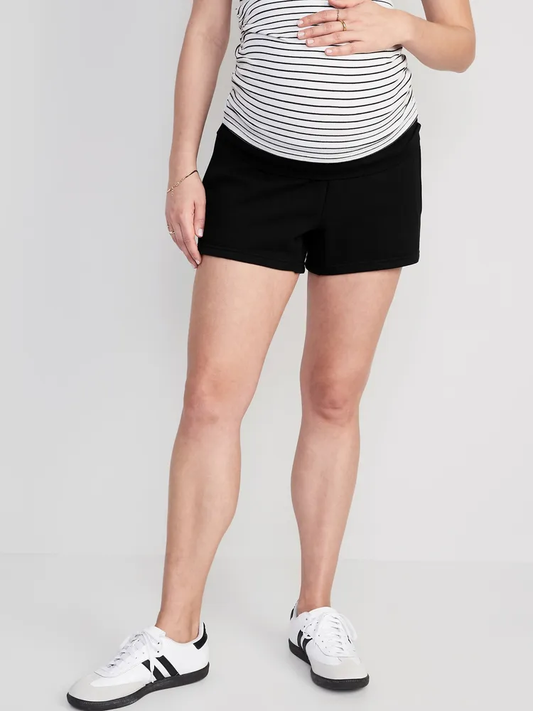 Maternity Foldover-Waist Shorts - 3-inch inseam