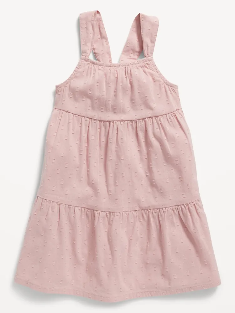 Sleeveless Fit & Flare Clip-Dot Back-Bow Dress for Toddler Girls