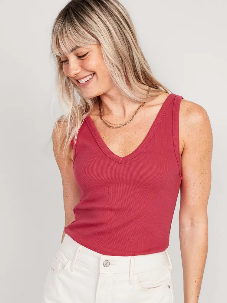 Old Navy First-Layer Rib-Knit V-Neck Tank Top for Women