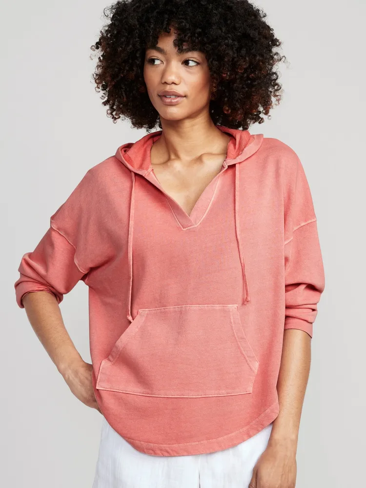 Slouchy French-Terry Tunic Hoodie for Women