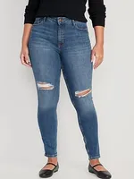 High-Waisted Rockstar Super-Skinny Ripped Jeans for Women