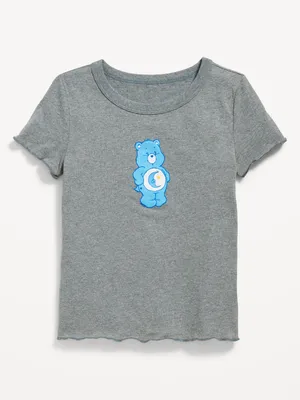 Rib-Knit Lettuce-Edge Licensed Pop-Culture T-Shirt for Girls