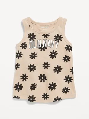 Floral-Print Logo-Graphic Tank Top for Toddler Girls