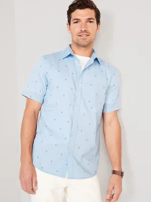 Regular Fit Built-In Flex Everyday Poplin Shirt for Men
