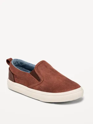 Faux-Leather Slip-On Sneakers for Toddler Boys