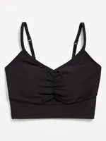 Light Support PowerSoft Ruched Sports Bra for Women