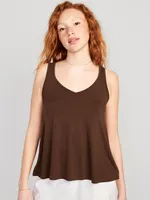 Sleeveless Luxe V-Neck Swing T-Shirt for Women