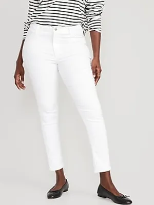 High-Waisted Wow Super-Skinny White Ankle Jeans for Women