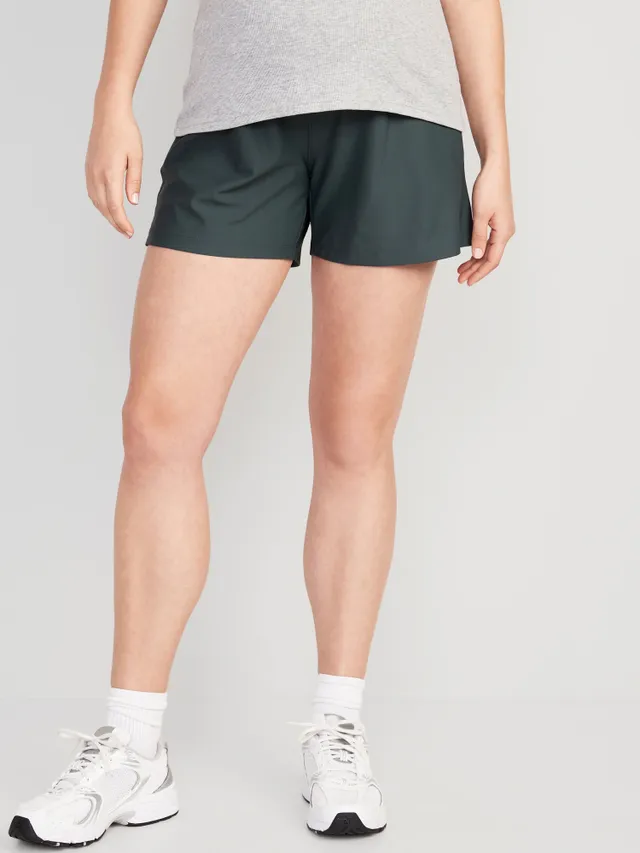 Maternity Rollover-Waist PowerSoft Shorts -- 3.5-inch inseam