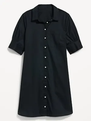Short-Sleeve Shirt Dress for Women