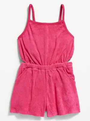 Loop-Terry Side-Cutout Cami Romper for Girls