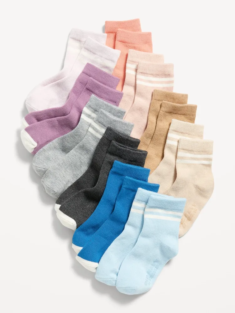 Unisex Crew Socks 10-Pack for Toddler & Baby