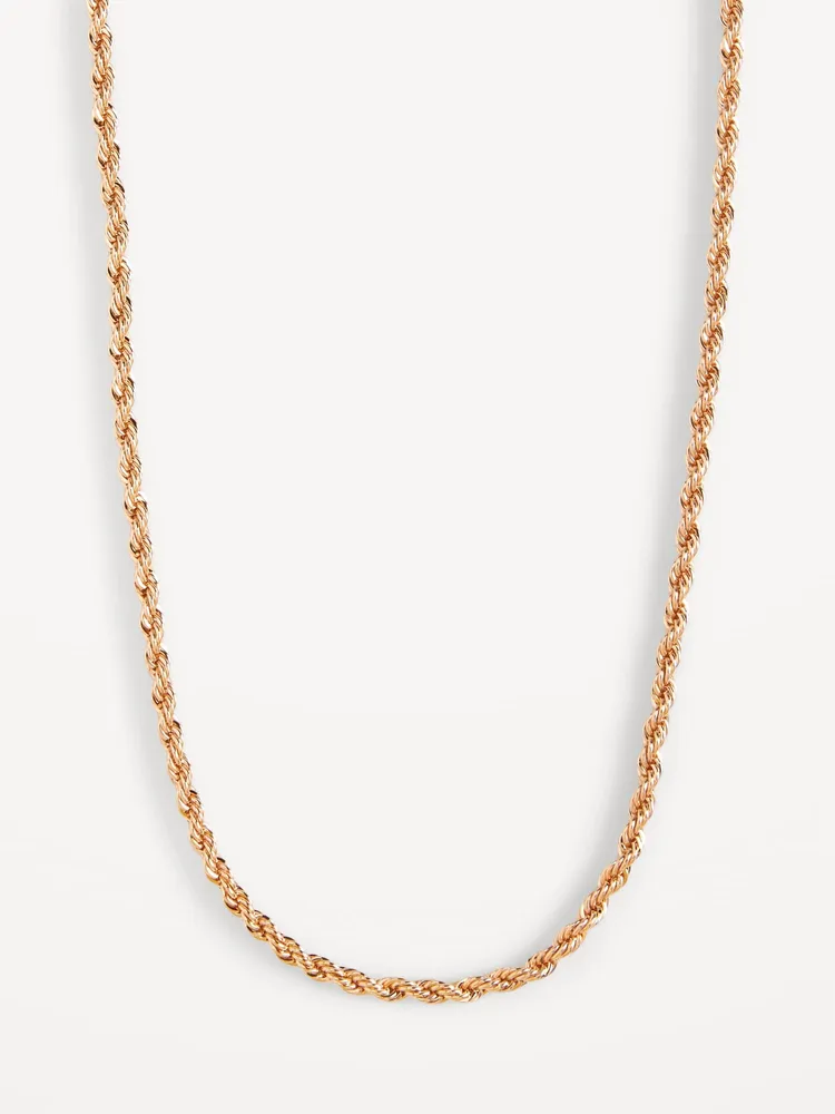 Gold-Plated Rope Chain Necklace for Women