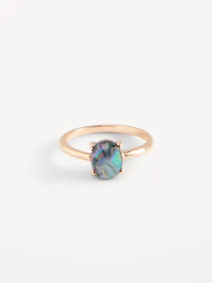 Gold-Plated Shell Cocktail Ring for Women