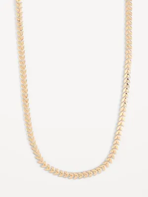 Real Gold-Plated Leaf-Chain Necklace for Women