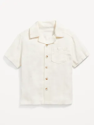 Short-Sleeve Textured-Dobby Shirt for Toddler Boys