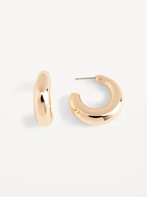 Gold-Plated Open Hoop Earrings for Women