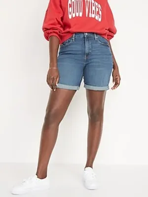 High-Waisted OG Straight Jean Shorts for Women - 7-inch inseam