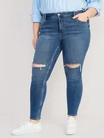 High-Waisted Rockstar Super-Skinny Ripped Jeans for Women