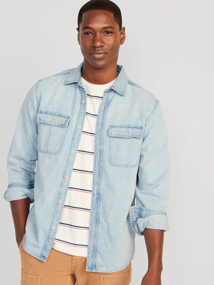 Regular-Fit Non-Stretch Jean Workwear Shirt