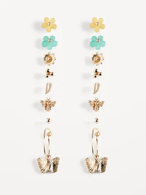 Gold-Plated Earrings Variety 8-Pack for Women