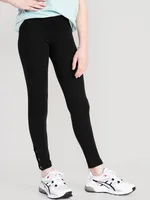 Built-In Tough Full-Length Lattice-Hem Leggings for Girls