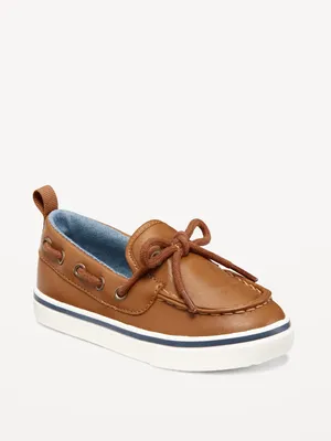 Faux-Leather Boat Shoes for Toddler Boys