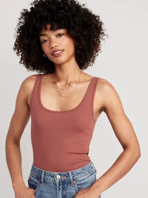 First-Layer Rib-Knit Tank Top for Women