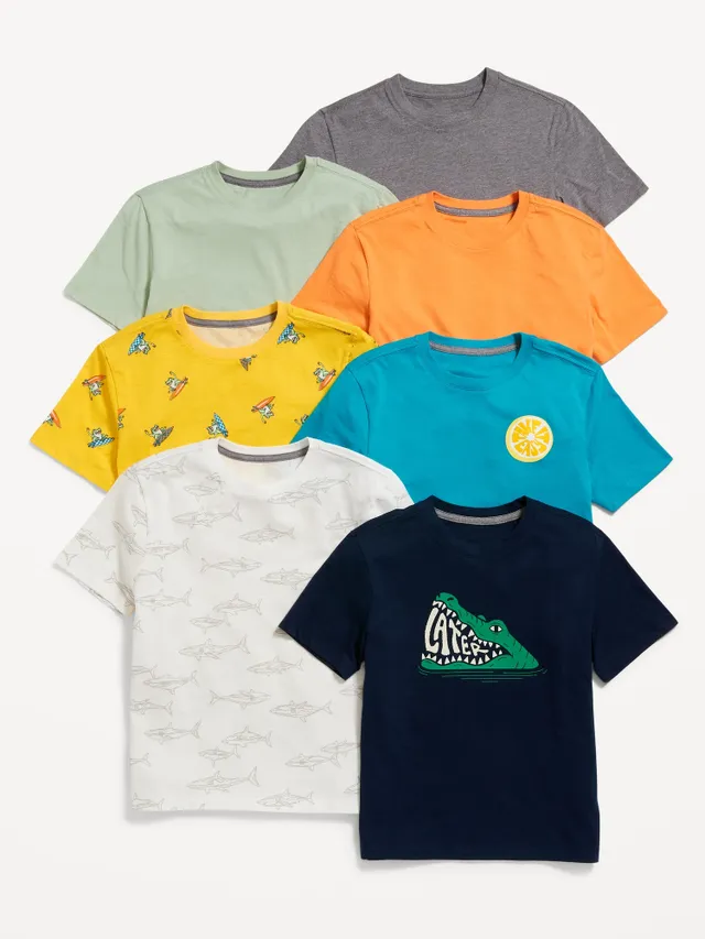 Pizza Logo Tee Little Boys 4-7 - White