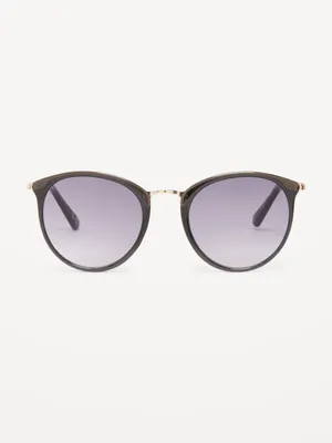 Gold-Trimmed Round Sunglasses
