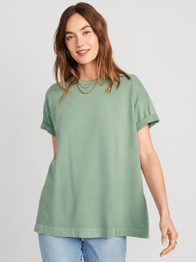 Old Navy Oversized Vintage Slub-Knit Tunic T-Shirt for Women